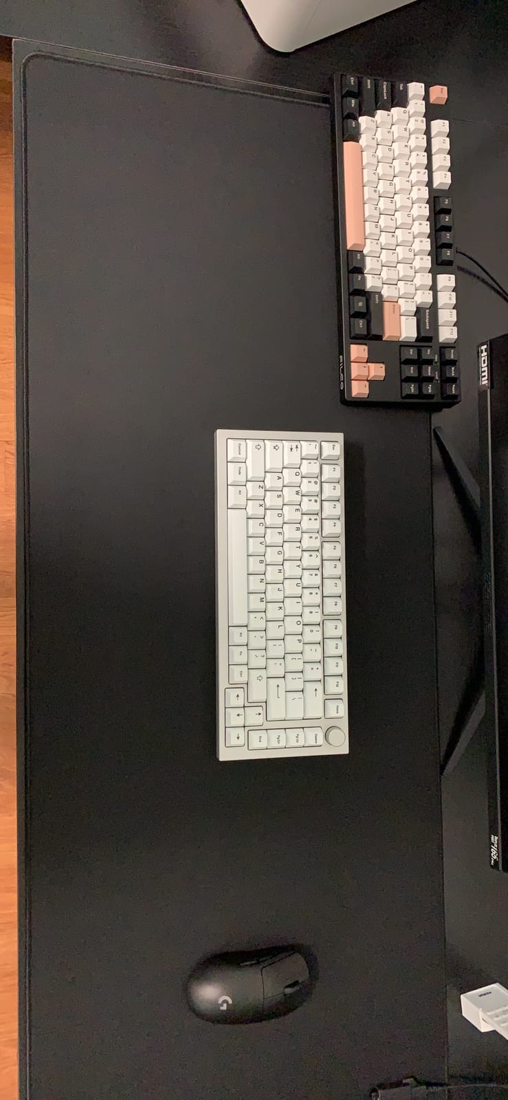 Gaming Mouse Pad (5mm) Massive 46 inch | 46x17.3x0.20 Extra Thick | Black | Stitched Edge, Large Washable Desk Mat customer photo 1