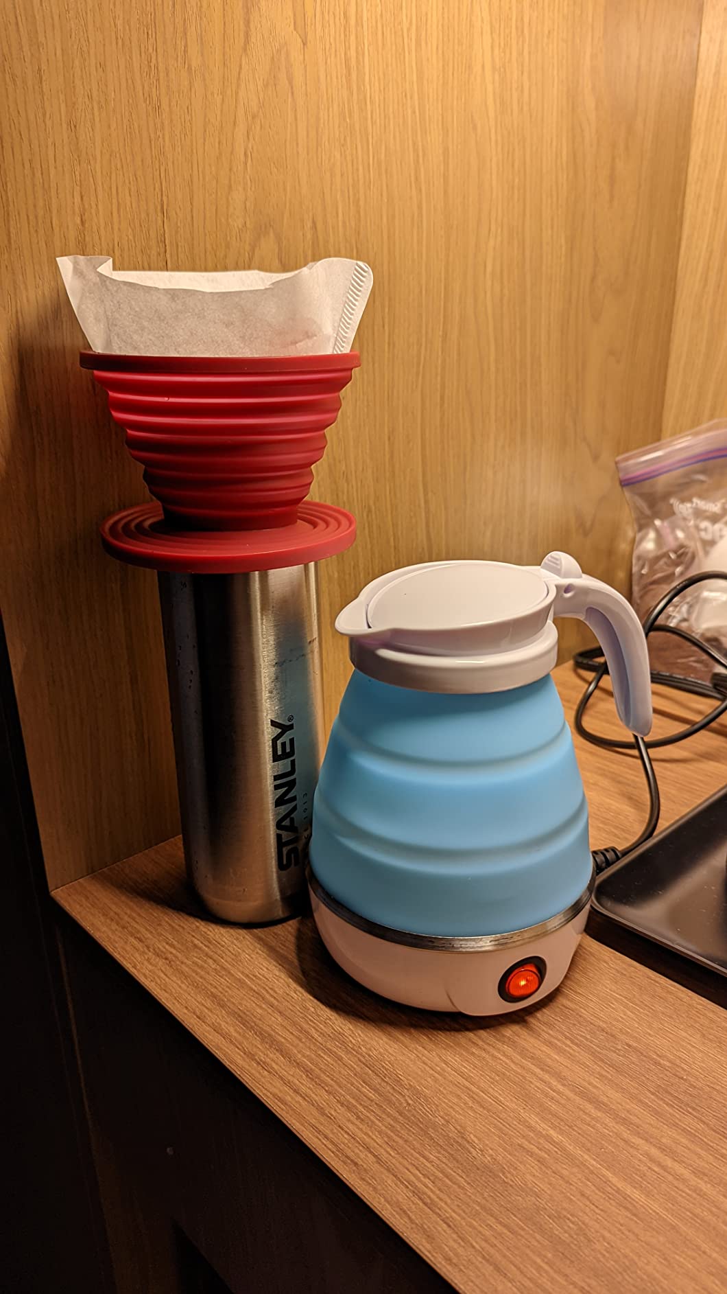 0.6L Small Travel Foldable Electric Kettle Collapsible Coffee Tea Kettle customer photo 1