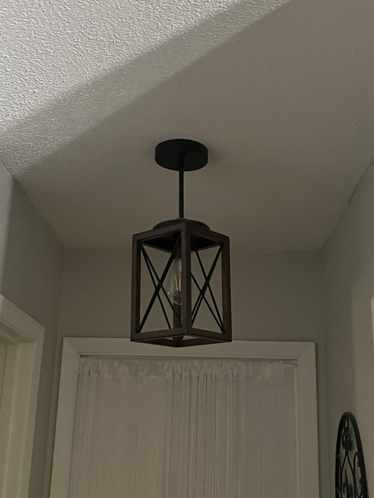 DEWENWILS Farmhouse Pendant Light 2-Pack Kitchen Island Wood Grain Bronze customer photo 2