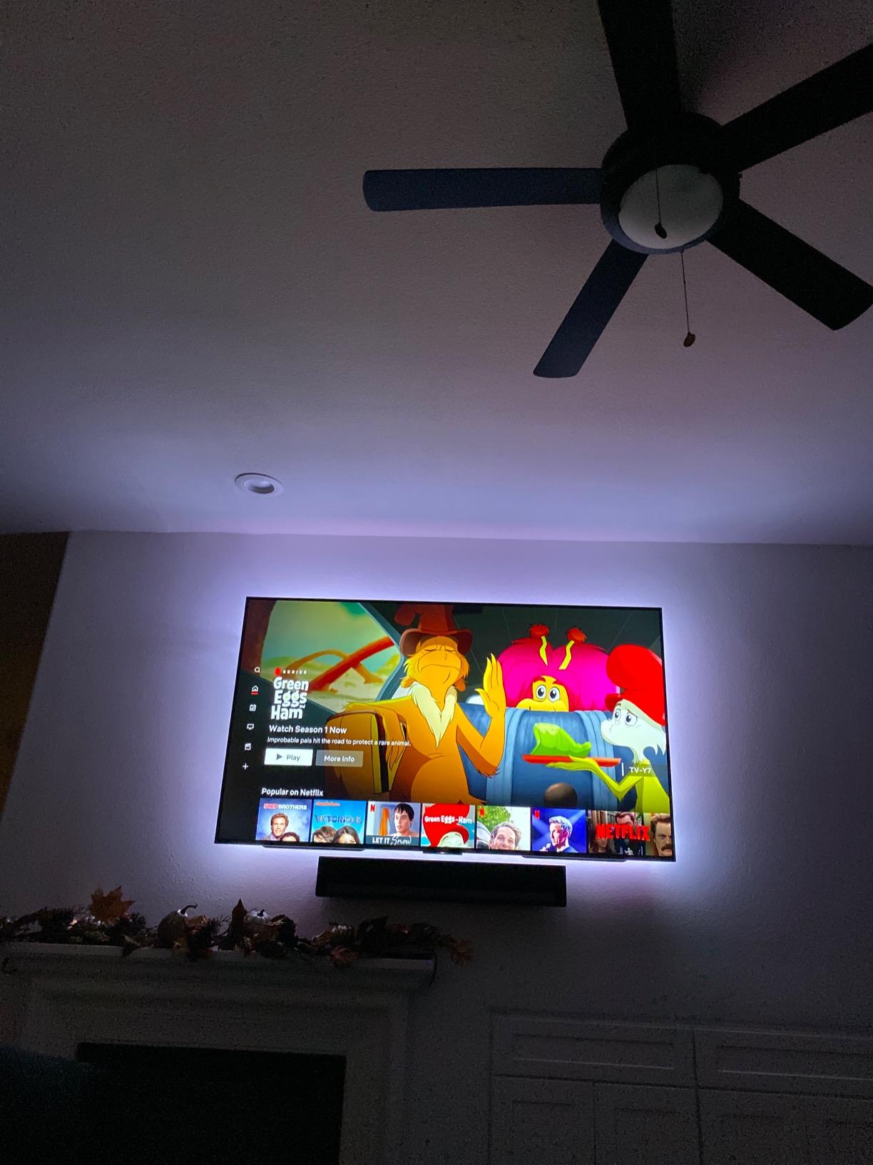 HAMLITE TV Backlight 55 inch, 11.5Ft Led Strip Lights USB Powered with Remote -Curve Design Sync on/Off with TV, Changing LED Background Bias Lighting for Living Room Decor, Gaming Decor customer photo 1