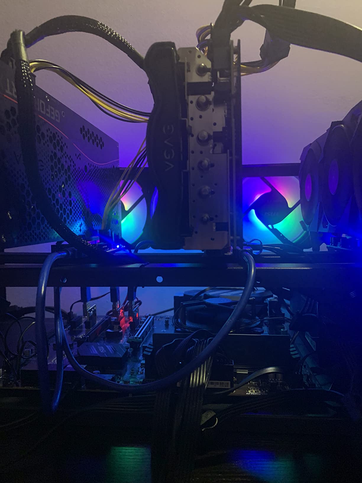 Mining Rig Frame, Steel Open Air Miner Mining Frame Rig Case Up to 8 GPU for Crypto Coin Currency Bitcoin Mining Accessories Tools -Frame Only, Fans & GPU is not Included customer photo 2