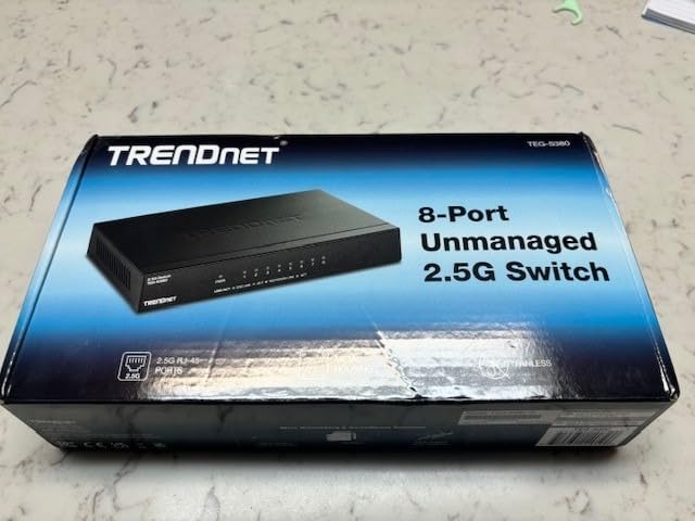 TRENDnet 8-Port 2.5Gb Multi-Gigabit Unmanaged Gaming Switch, TEG-S380 | 8 x 2.5GBASE-T Ports, 25Gbps Switching Capacity, Ethernet Splitter, NDAA & TAA Compliant, Fanless, Lifetime Protection customer photo 2