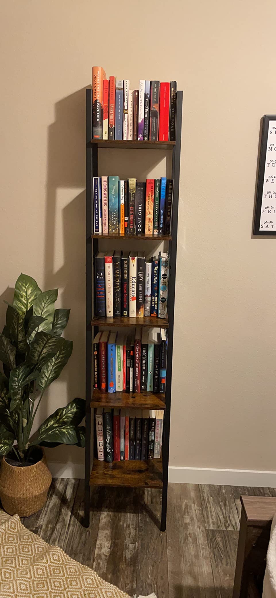 VASAGLE Bookshelf, 5-Tier Narrow Bookcase, Ladder Shelf customer photo 2