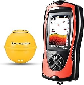LUCKYLAKER Sonar Kayak Fish Finder Portable Water Handheld Depth Finder Boat Transducer Wireless Fish Finders Sea LCD Screen Fishing customer photo 1