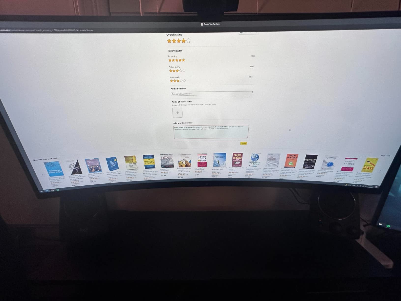 LG 34WP65C-B UltraWide Computer Monitor 34-inch QHD (3440x1440) 160Hz, HDR10, AMD FreeSync Premium, Built-in Speaker, Borderless Design, Tilt/Height Stand, HDMI DisplayPort, Black customer photo 2