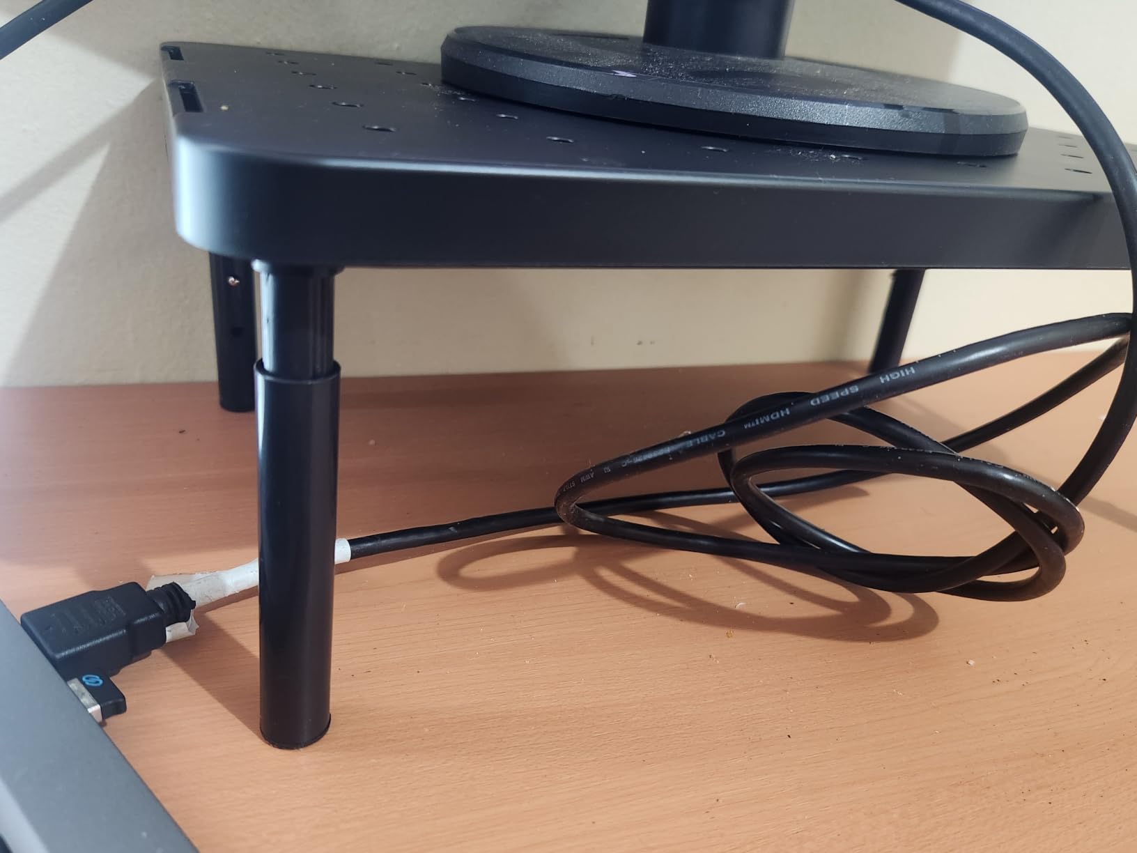 WALI Computer Monitor Stand for Desk, Adjustable Laptop Riser, up to 44 lbs | Monitor Riser Under-Desk Storage, Fits Monitors, Laptops, Printers, for Home, Office, School Supplies (STT003), 1 Pack, Black customer photo 2