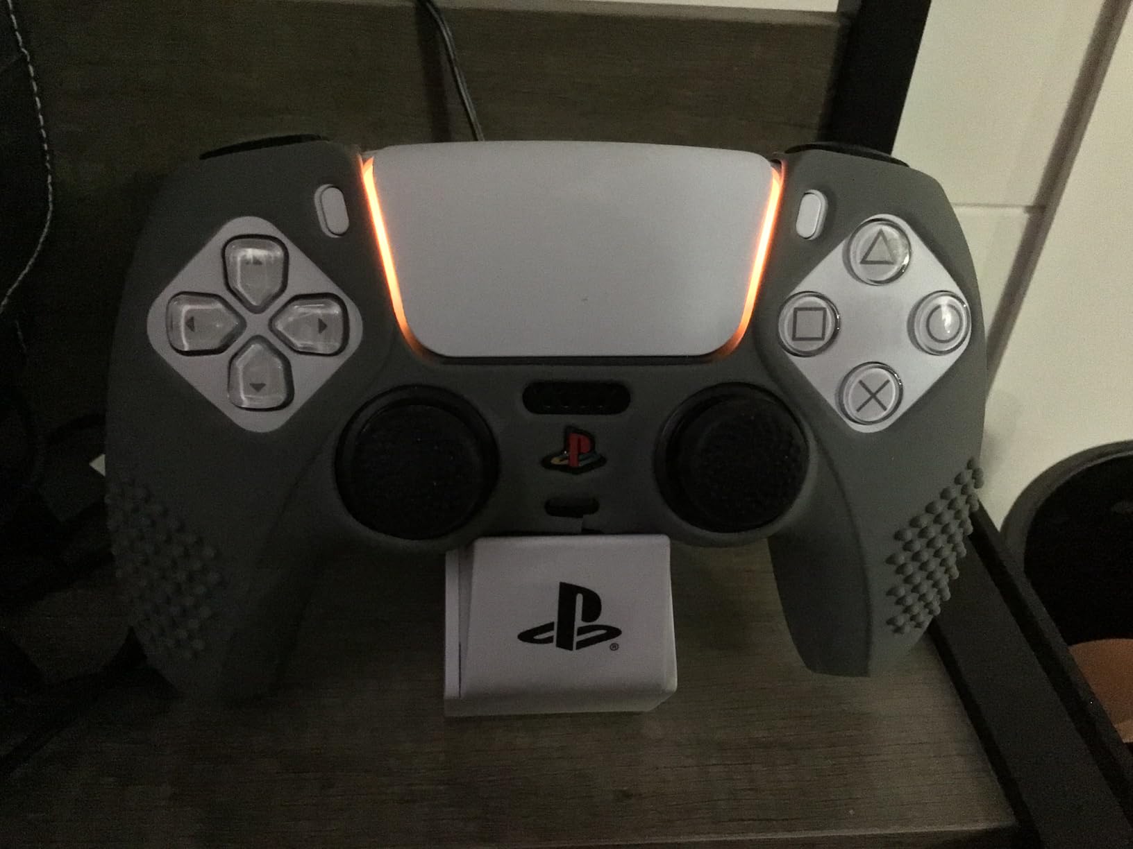 eXtremeRate PlayVital Clear White 3D Studded Edition Anti-Slip Silicone Cover Skin for ps5 Controller, Soft Rubber Case for ps5 Wireless Controller with 6 Clear White Thumb Grip Caps customer photo 1