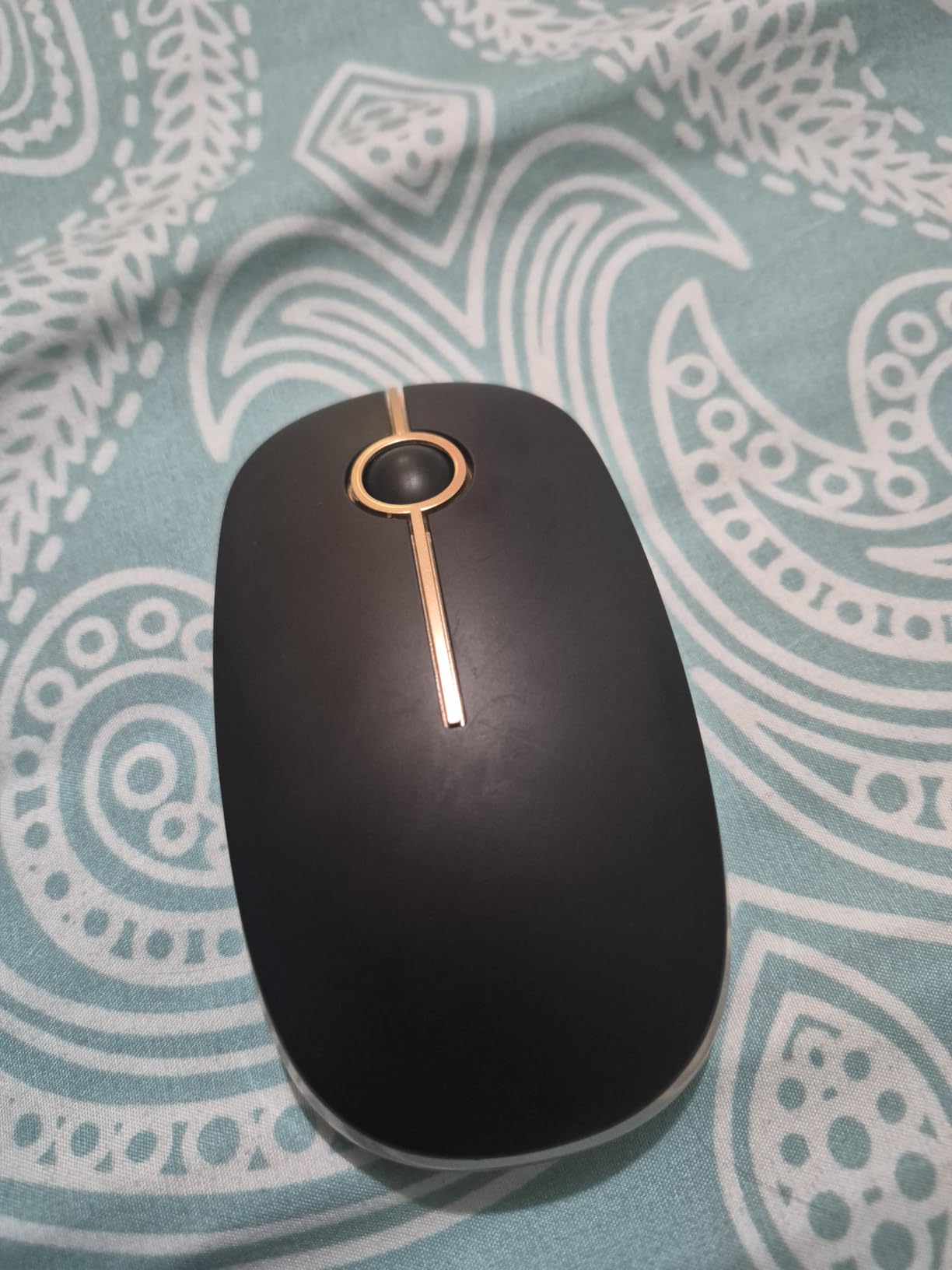 VssoPlor Wireless Mouse, 2.4G Slim Computer Laptop Mouse, Black and Gold customer photo 1