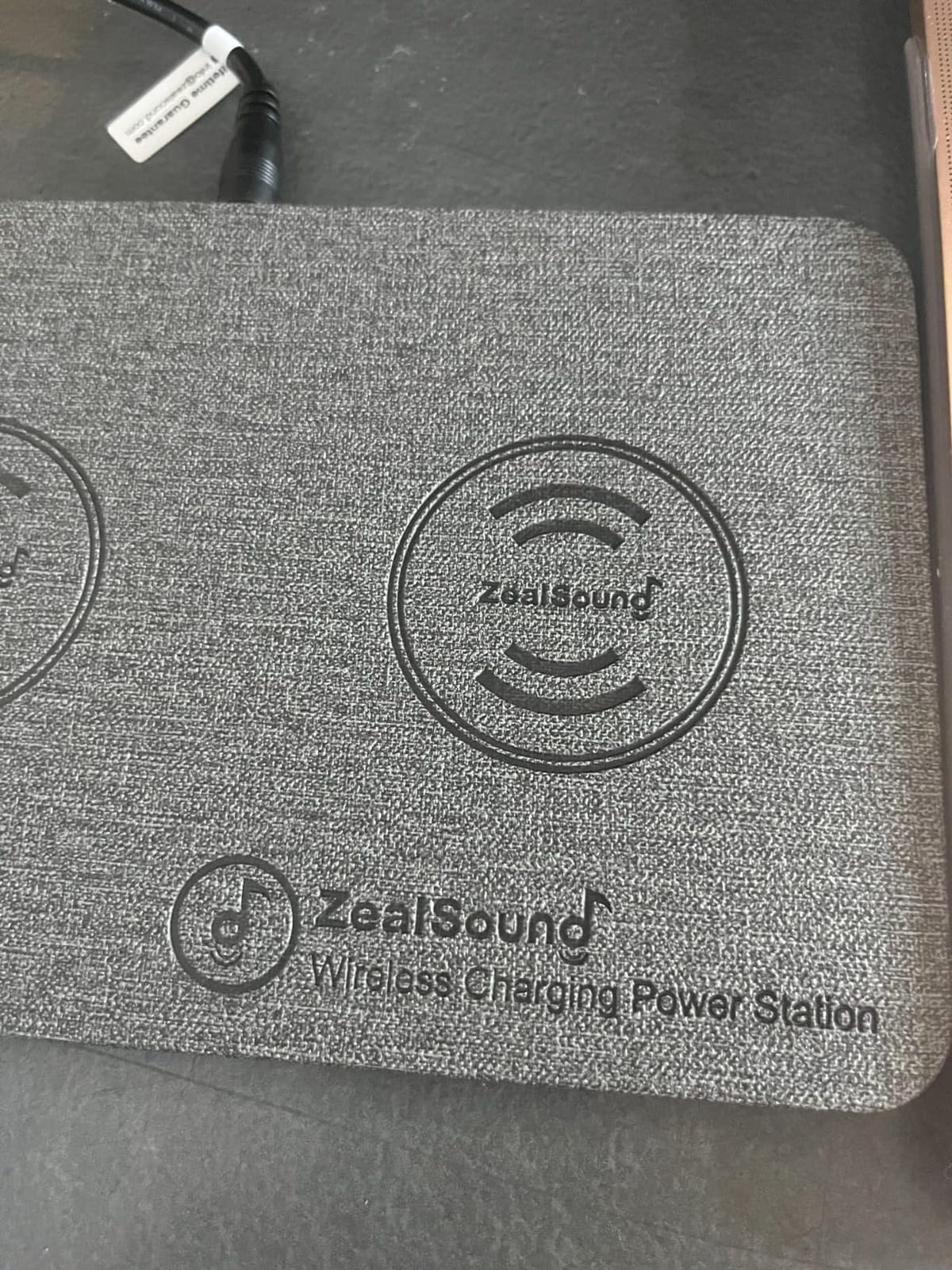 ZealSound Wireless Charging Pad, 3 in 1 Charger Mat for iPhone, Samsung Galaxy, Pixel, AirPods & Galaxy Buds, 24W Adapter Included, Ultra Slim, Case Friendly, PU Leather, Home Office & Travel, Gray customer photo 1