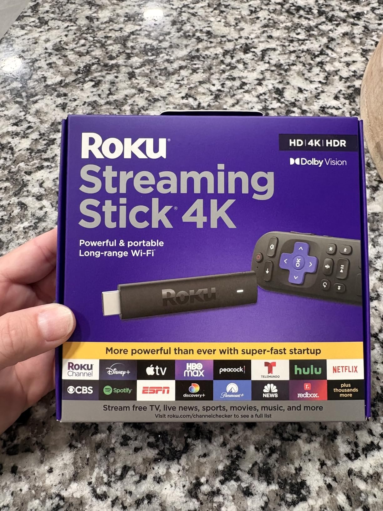 Roku Streaming Stick 4K with Voice Remote - HDR10+ & Dolby Vision | Compact 4K Streaming Device for TV with Roku Voice Remote & Long-Range Wi-Fi customer photo 1