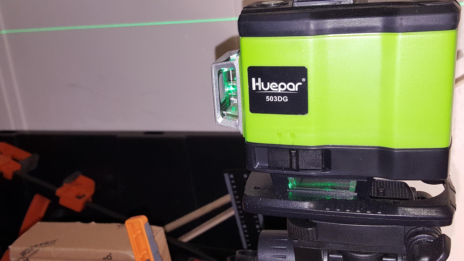 Huepar Laser Level 360 Self Leveling, Rechargeable Green Laser 4x360° Cross Line Lazer Leveler 4D Level Laser Tool for Construction with Two Li-ion Batteries, Magnetic Bracket &Hard Carry Case -LS04CG customer photo 2