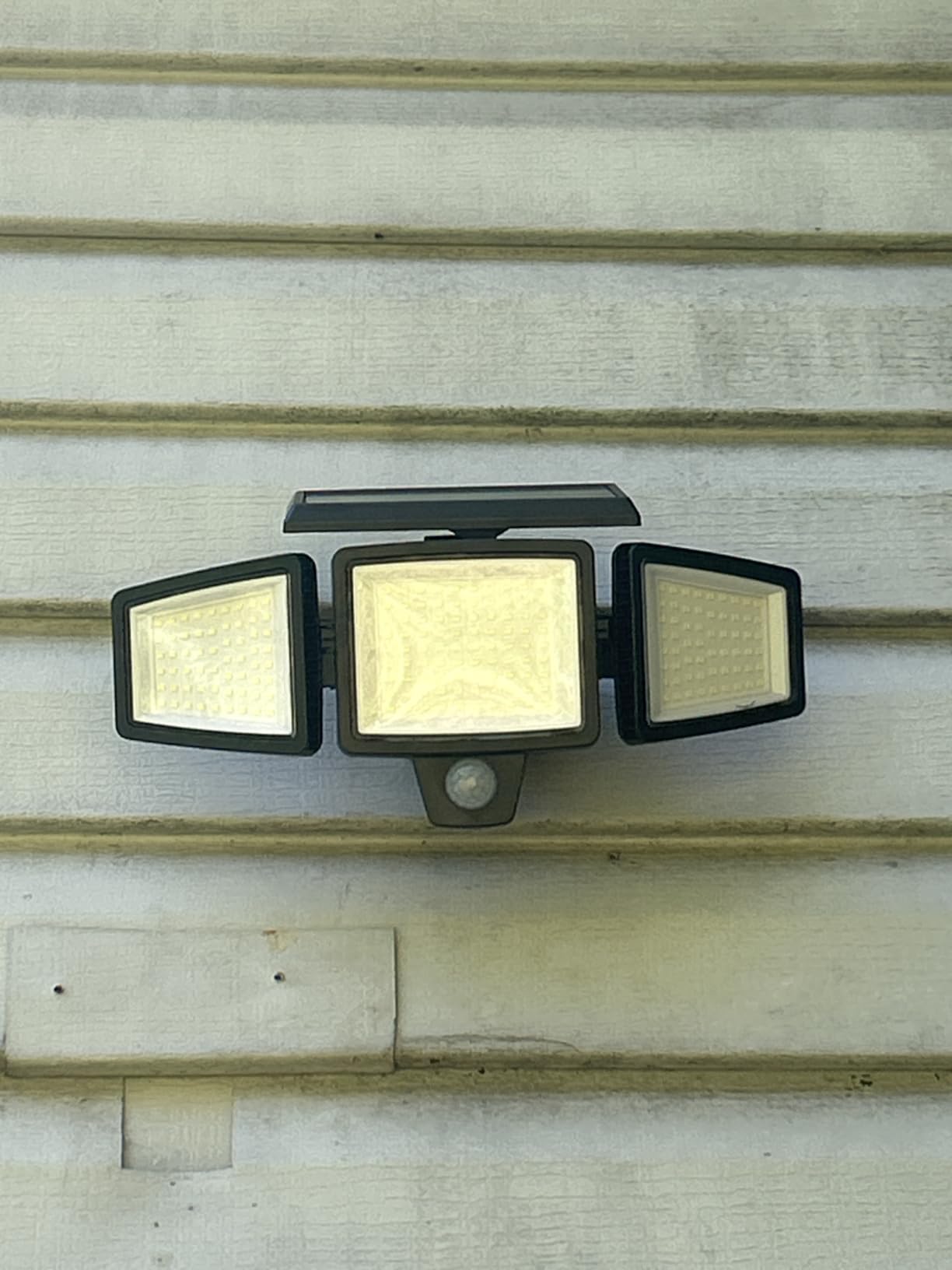 Tuffenough Solar Outdoor Lights 2500LM 210 LED Security Lights with Remote Control,3 Heads Motion Sensor Lights, IP65 Waterproof,270° Wide Angle Flood Wall Lights with 3 Modes(2 Packs) customer photo 1