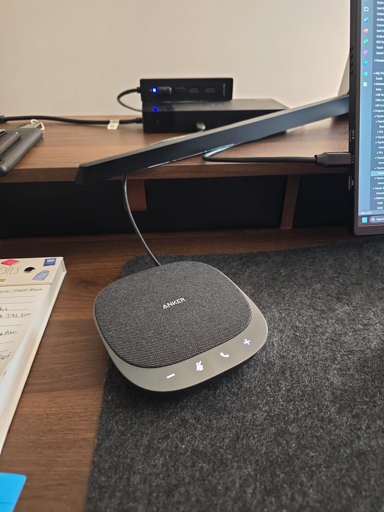 Anker PowerConf S330 USB Speakerphone for Home Office, Plug and Play | Conference Microphone, 360 Degree Voice Coverage, Smart Voice Enhancement, Powerful Sound, Desktop PC Speaker, Online Meetings customer photo 1