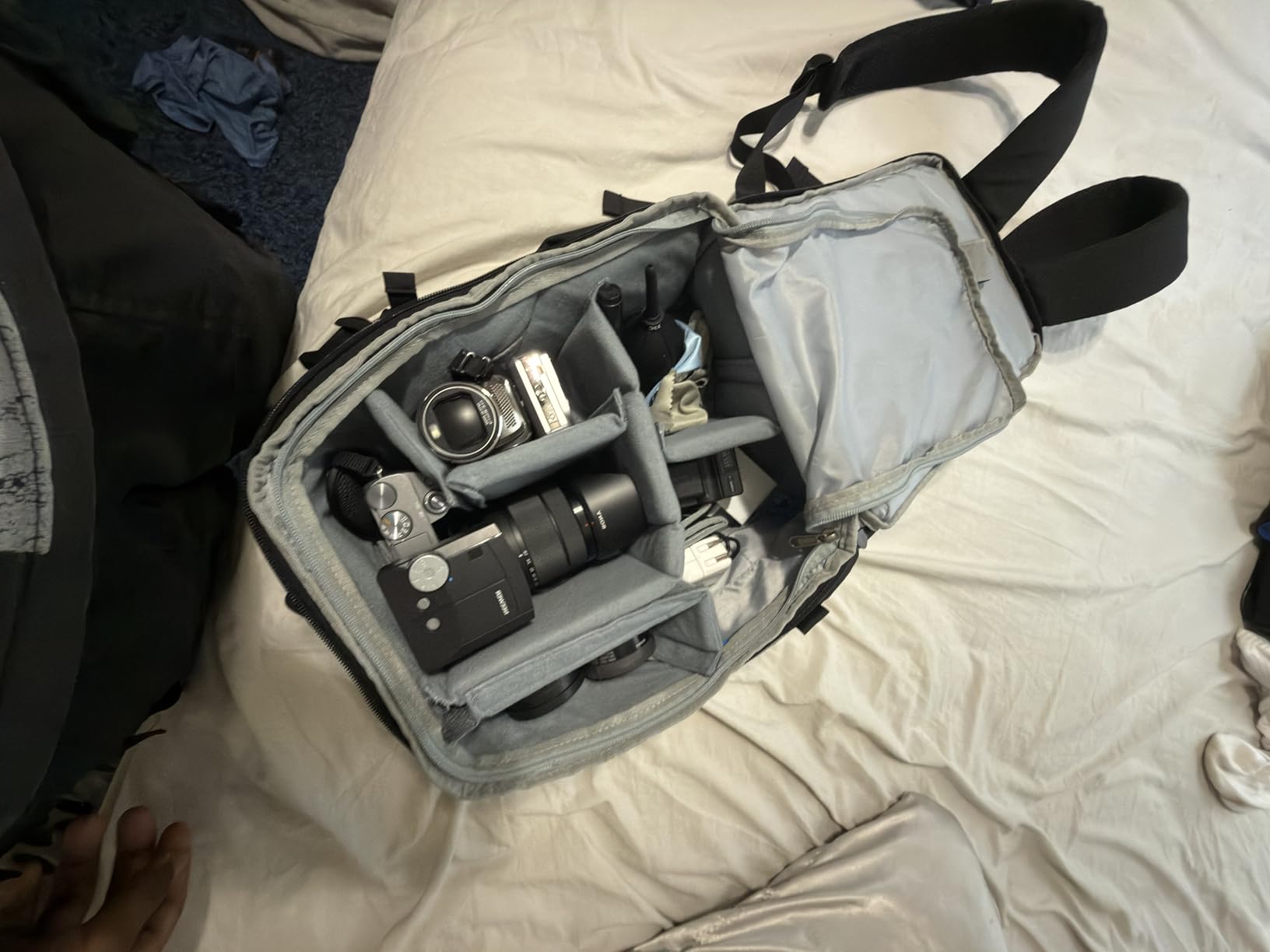 BAGSMART Camera Backpack, DSLR SLR Camera Bag Backpack Fits 15.6 Inch Laptop,Anti-Theft Waterproof Camera Case for Photographers,Men Women,with Rain Cover,Tripod Holder,Black customer photo 1