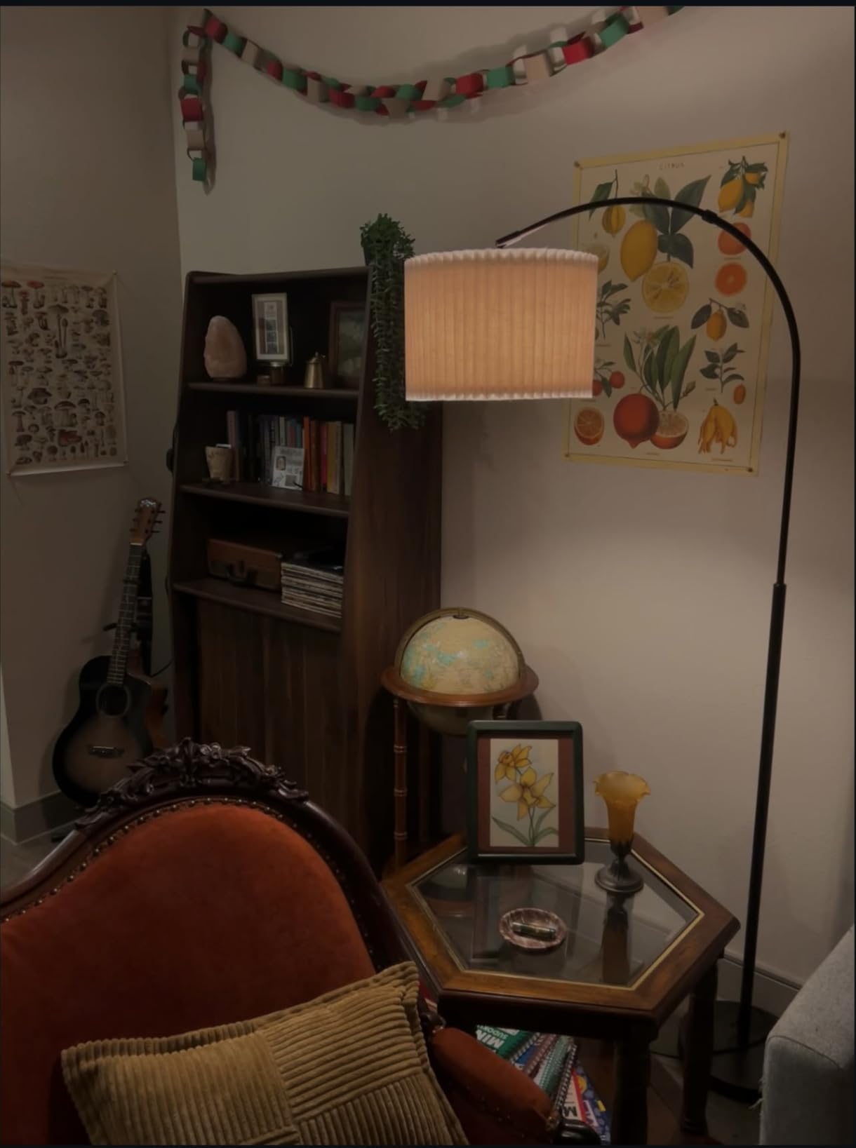 Dimmable Floor Lamp, Arc Floor Lamp with Dimmer, Black Standing Lamp with Adjustable Hanging Shade, Over Couch Tall Reading Light, Modern Pole Lamp for Living Room Bedroom, 9W LED Bulb Included customer photo 2