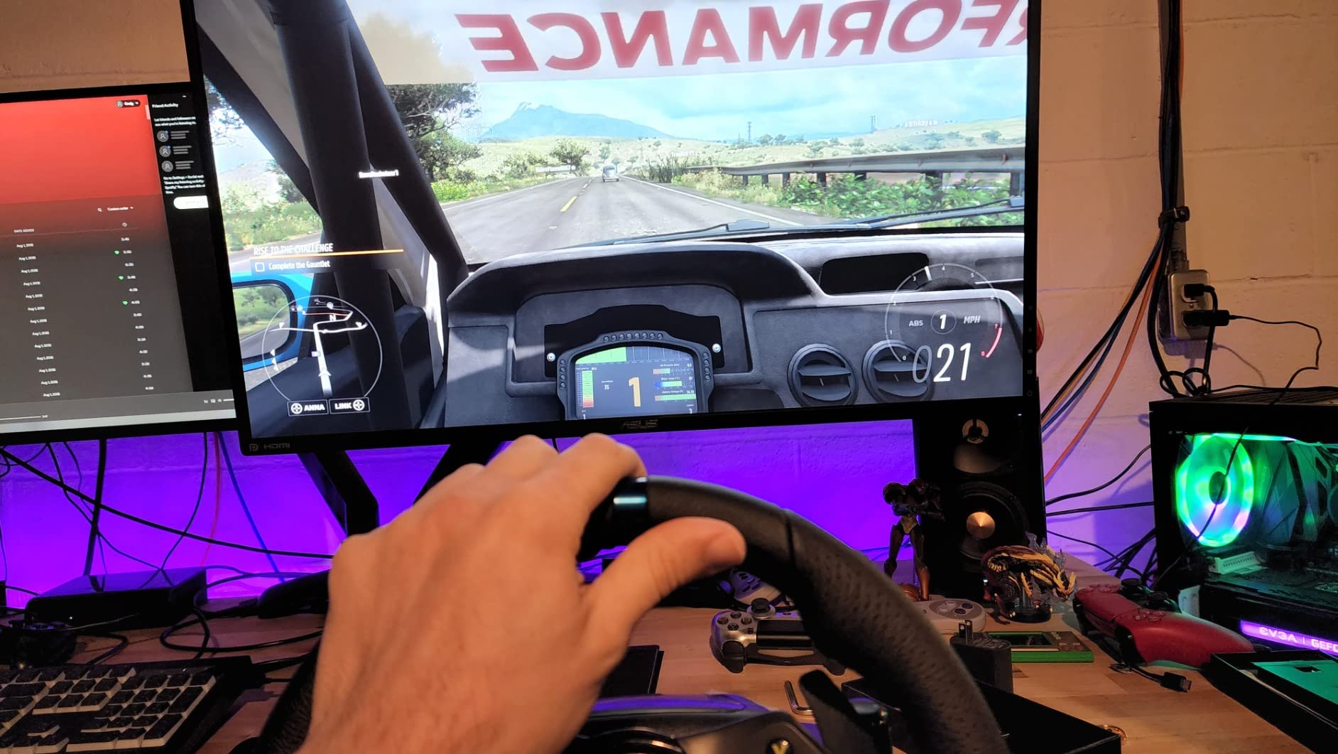 Next Level Racing Wheel Stand 2.0. Steering wheel stand for Thrustmaster, Fanatec, moza Racing on PC and video game consoles. Upgradeable to full cockpit with GTSeat add-on (not included) customer photo 1