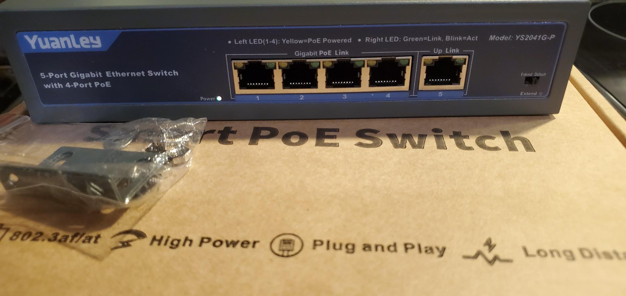 24 Port Gigabit Ethernet PoE Switch with 2 Uplink Gigabit Port & 2 SFP Port, YuanLey Unmanaged 24 Port PoE+ Network Switch, Rackmout, Build in 400W Power, Support 802.3af/at, Plug and Play customer photo 1