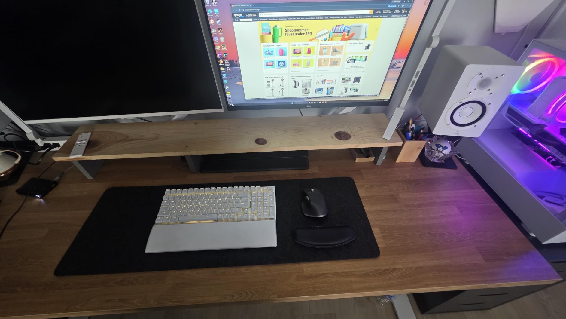 DAWNTREES Felt Desk Mat, Computer Mat for Desk, Dark Gray (36x12Inches) customer photo 1