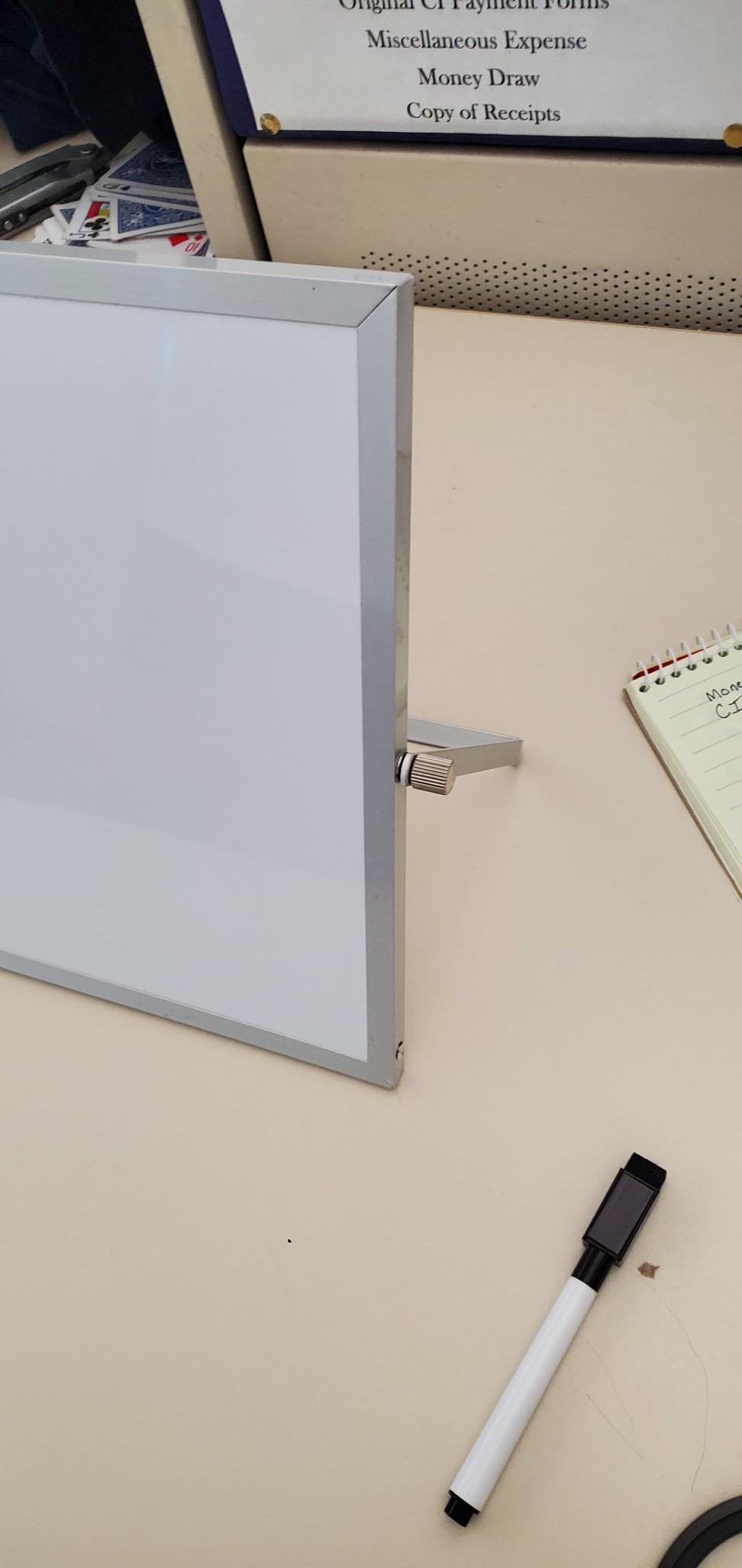 TSJ OFFICE Small White Board - 10 X 10 Inches Silver Framed Dry Erase Board | Magnetic Desktop Whiteboard Stand 360 Degrees Revolving Double Sided for Office, Home, School, with Hooks for Wall customer photo 2