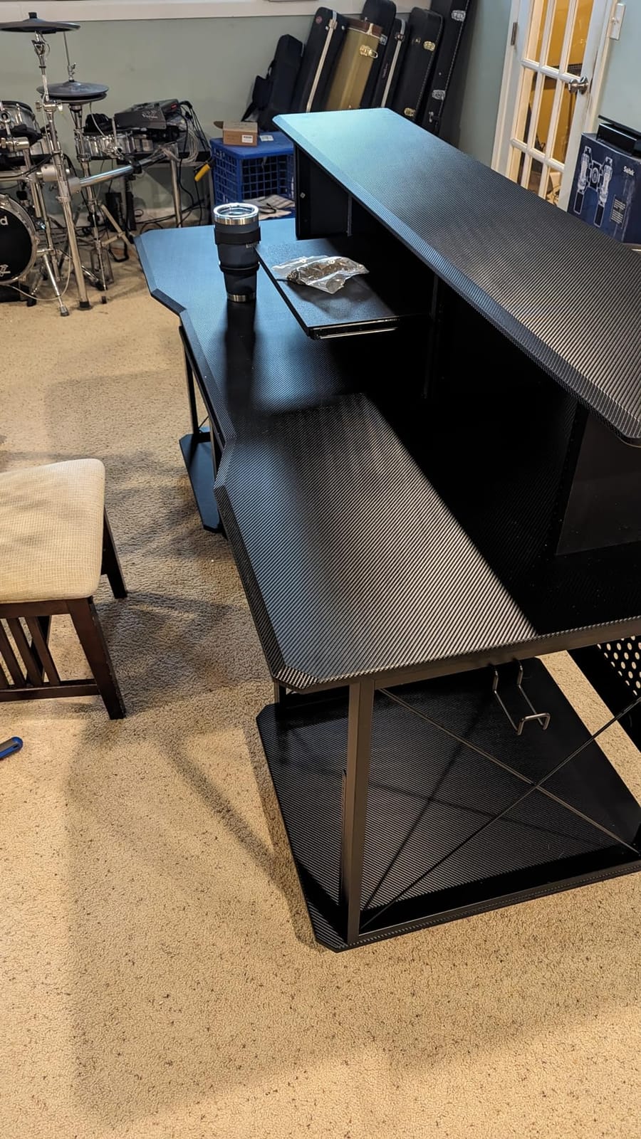 Acme Furniture Metal and Wooden Music Desk with Wheels, Black customer photo 2