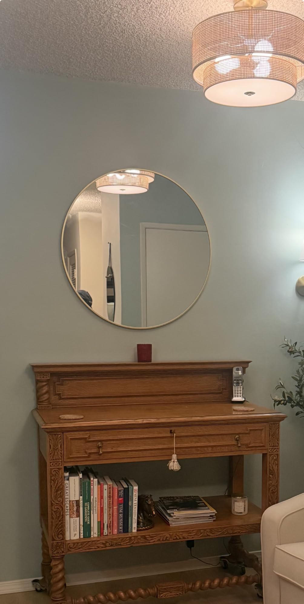 HARRITPURE Round Mirror 30 Black Wall Mounted Circle Mirrors customer photo 2