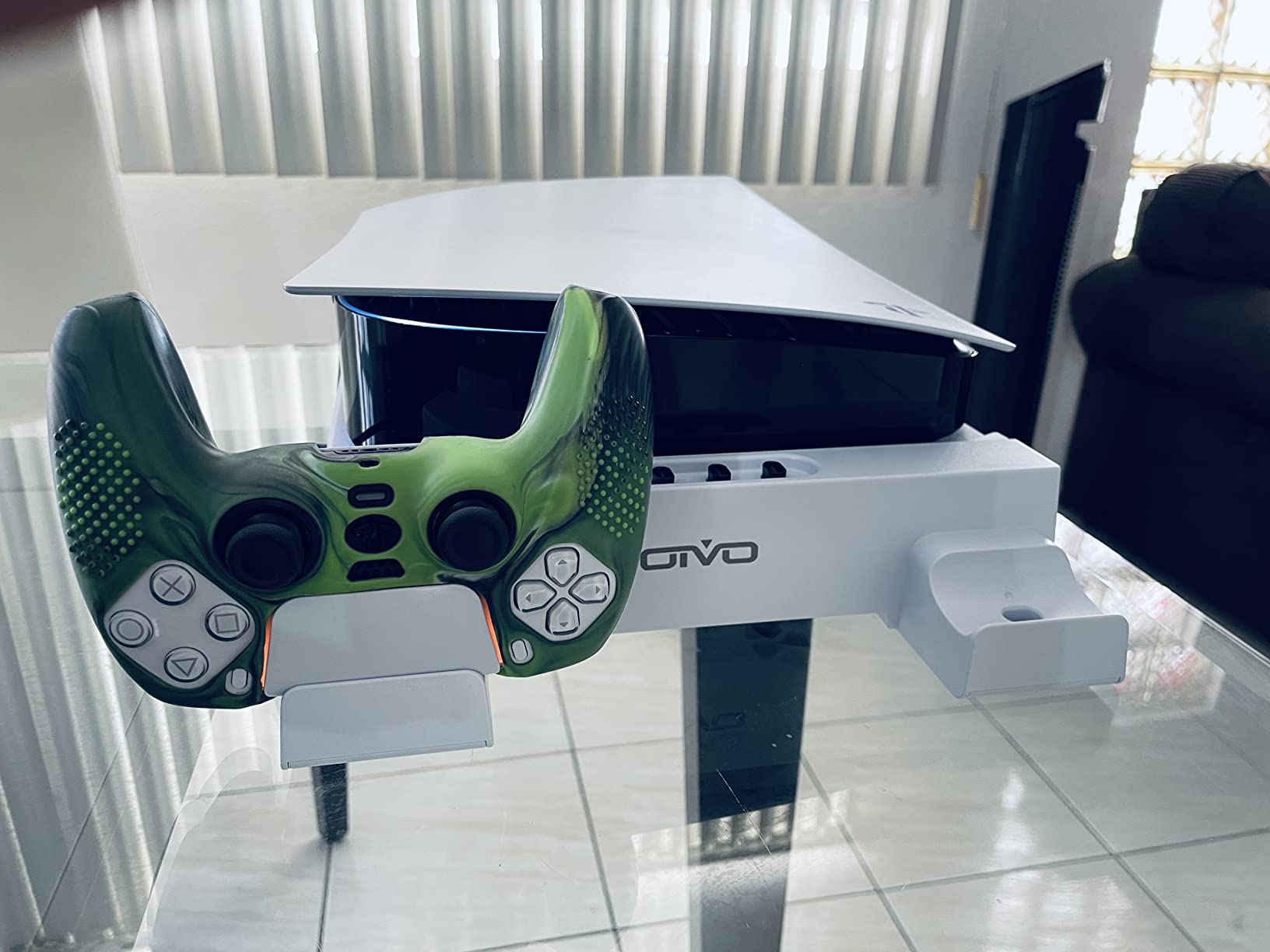 OIVO PS5 Horizontal Stand and Cooling Station with 3-Level Cooling Fan, Dual PS5 Controller Charger for PlayStation 5 Controller, Horizontal PS 5 Cooling Stand(Not for PS 5 Slim/Pro) customer photo 2