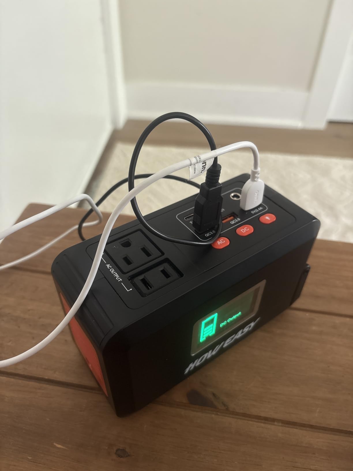 HOWEASY Portable Power Station, 120W (240W Peak) Solar Generator, 88Wh Lithium Battery Power with 110V AC Outlet/DC/USB/LED Light for Outdoor Camping Trip Hunting Emergency customer photo 2