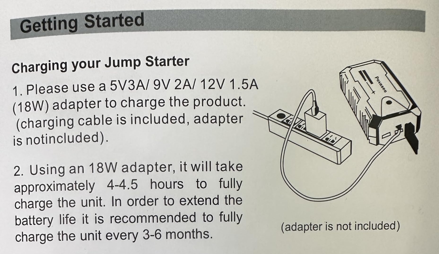 Povasee Jump Starter 5000A Car Jumper Starter, Model A30 12V Jump Box for Car Battery up to 10L Gas or 8L Diesel Engine Battery Jumper Starter Portable with USB Dual Output/LED Light/Storage Case customer photo 2