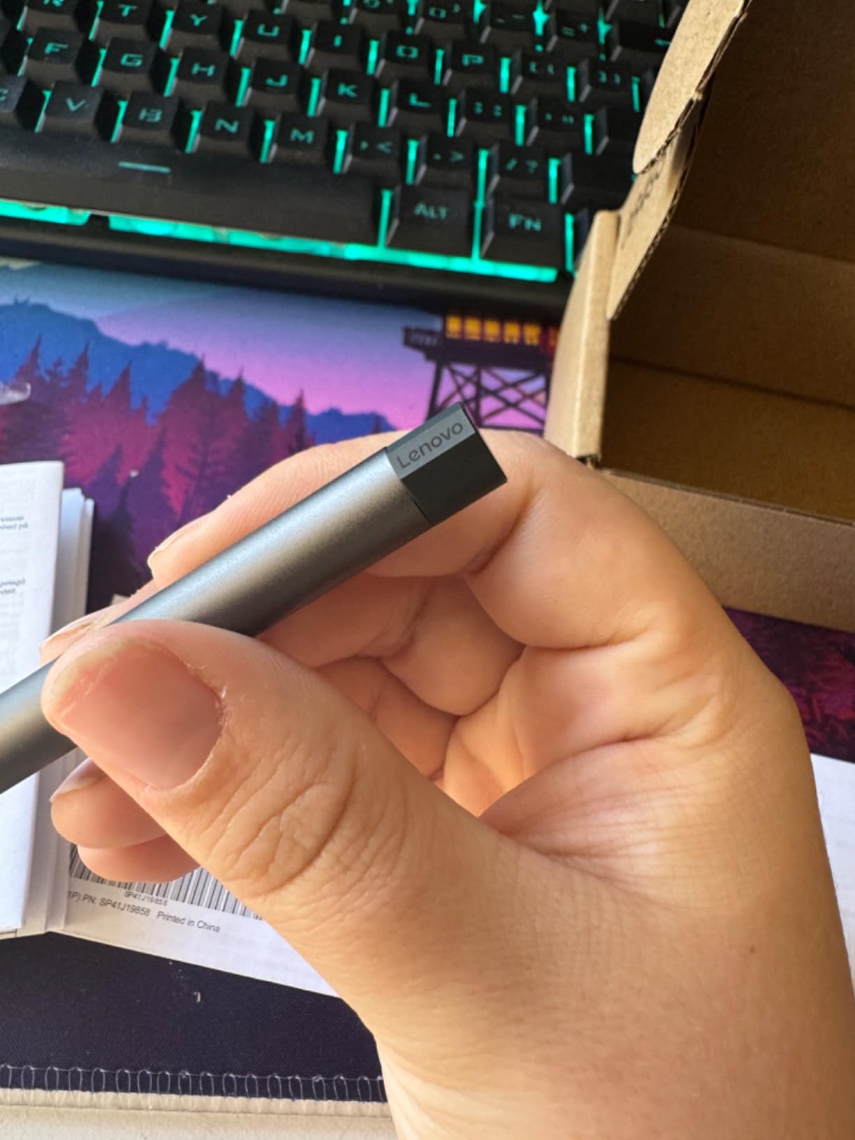 Lenovo Digital Pen 2 (Laptop) - Ultra-Tactile Response - 4,096 Levels of Pressure - Natural Feel Elastometer Pen Tip - Extended Battery Life - Silver, Grey customer photo 1