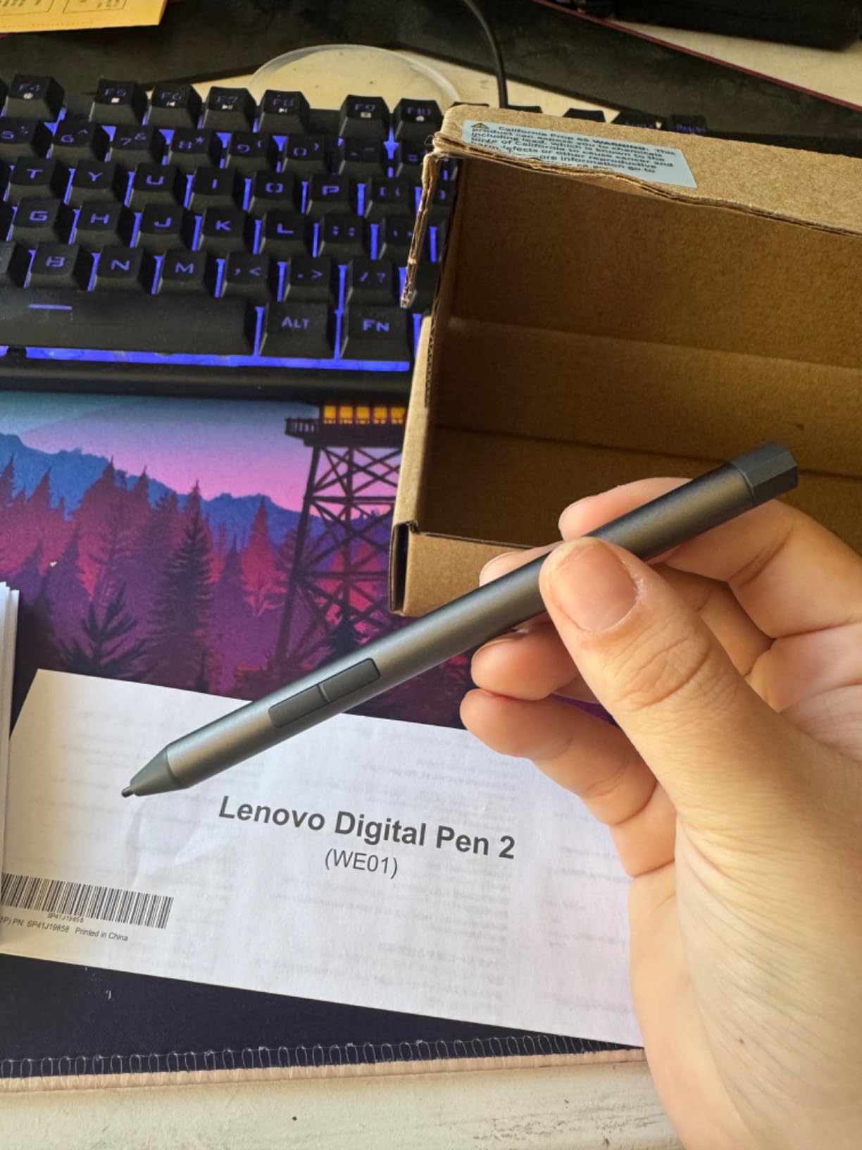 Lenovo Digital Pen 2 (Laptop) - Ultra-Tactile Response - 4,096 Levels of Pressure - Natural Feel Elastometer Pen Tip - Extended Battery Life - Silver, Grey customer photo 2