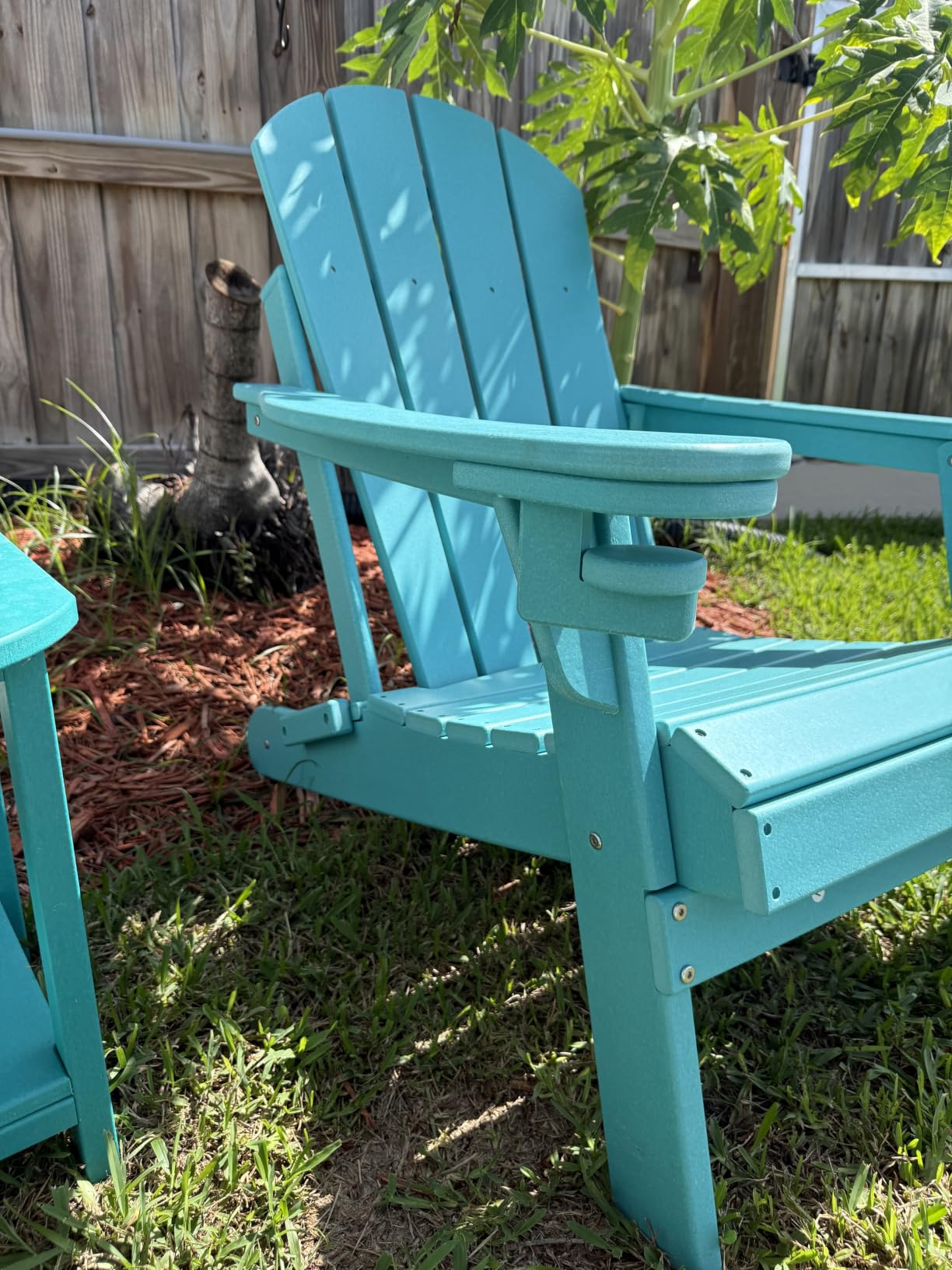 GREENVINES Folding-Adirondack-Chairs Set of 4, HDPE All Weather, Black customer photo 2