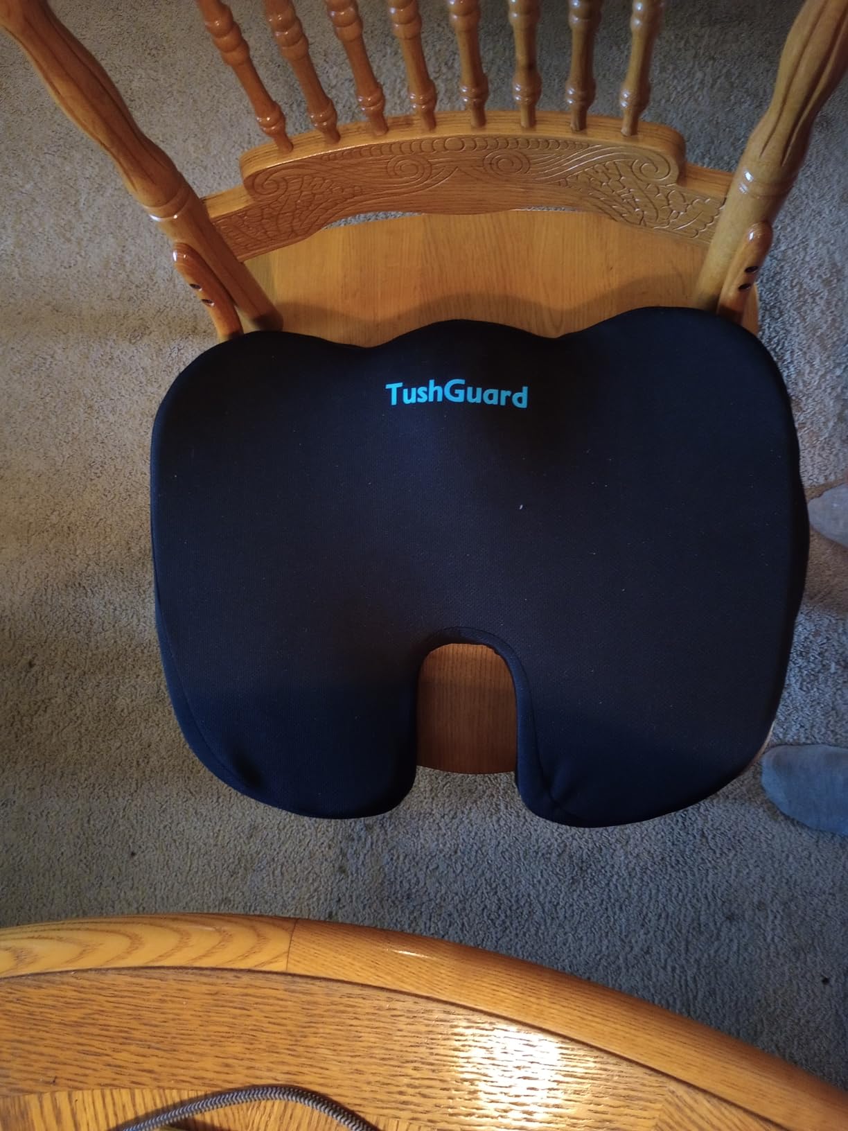 TushGuard Seat Cushion for Office Chair, Car, Memory Foam, Black Large | For Back, Coccyx, Sciatica, Tailbone, Ergonomic Design, Non-Slip, Desk Wheelchair Use, Supportive Butt Pillow customer photo 1