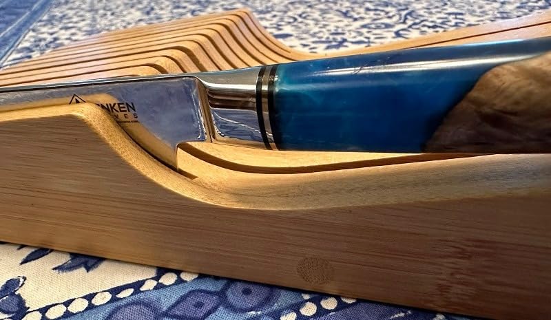In-Drawer Knife Block Organizer - Bamboo Wood Drawer Knife Organizer-Protecting Knife Organizer Block (Not Included) (Natural, 11 Knives Dock) customer photo 1