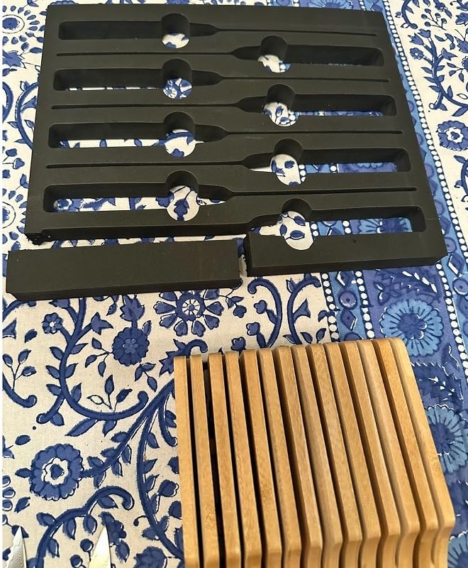 In-Drawer Knife Block Organizer - Bamboo Wood Drawer Knife Organizer-Protecting Knife Organizer Block (Not Included) (Natural, 11 Knives Dock) customer photo 2