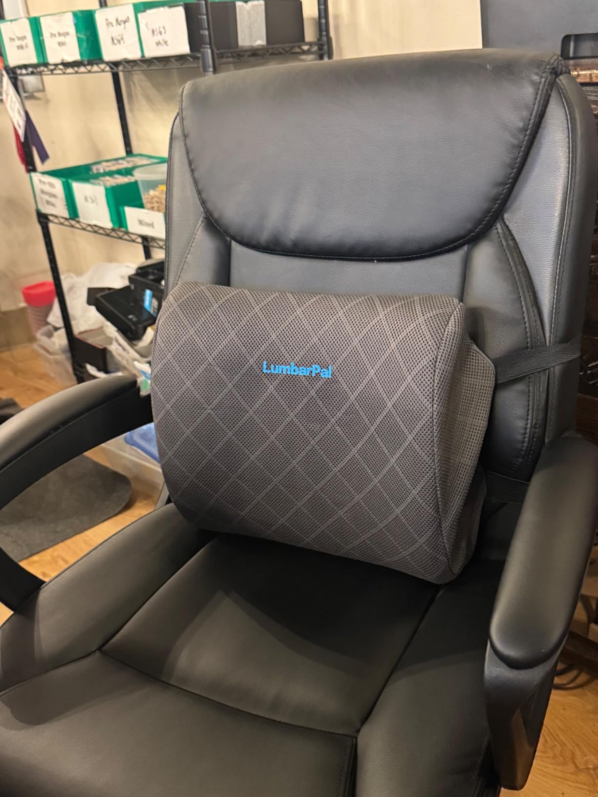 Lumbar Support Pillow for Office Chair, Back Support, Memory Foam, Grey | Improve Sitting Posture & Back Pain Relief. Lumbar Pillow Fits Office, Gaming & Car Chairs with Adjustable Dual Straps customer photo 2