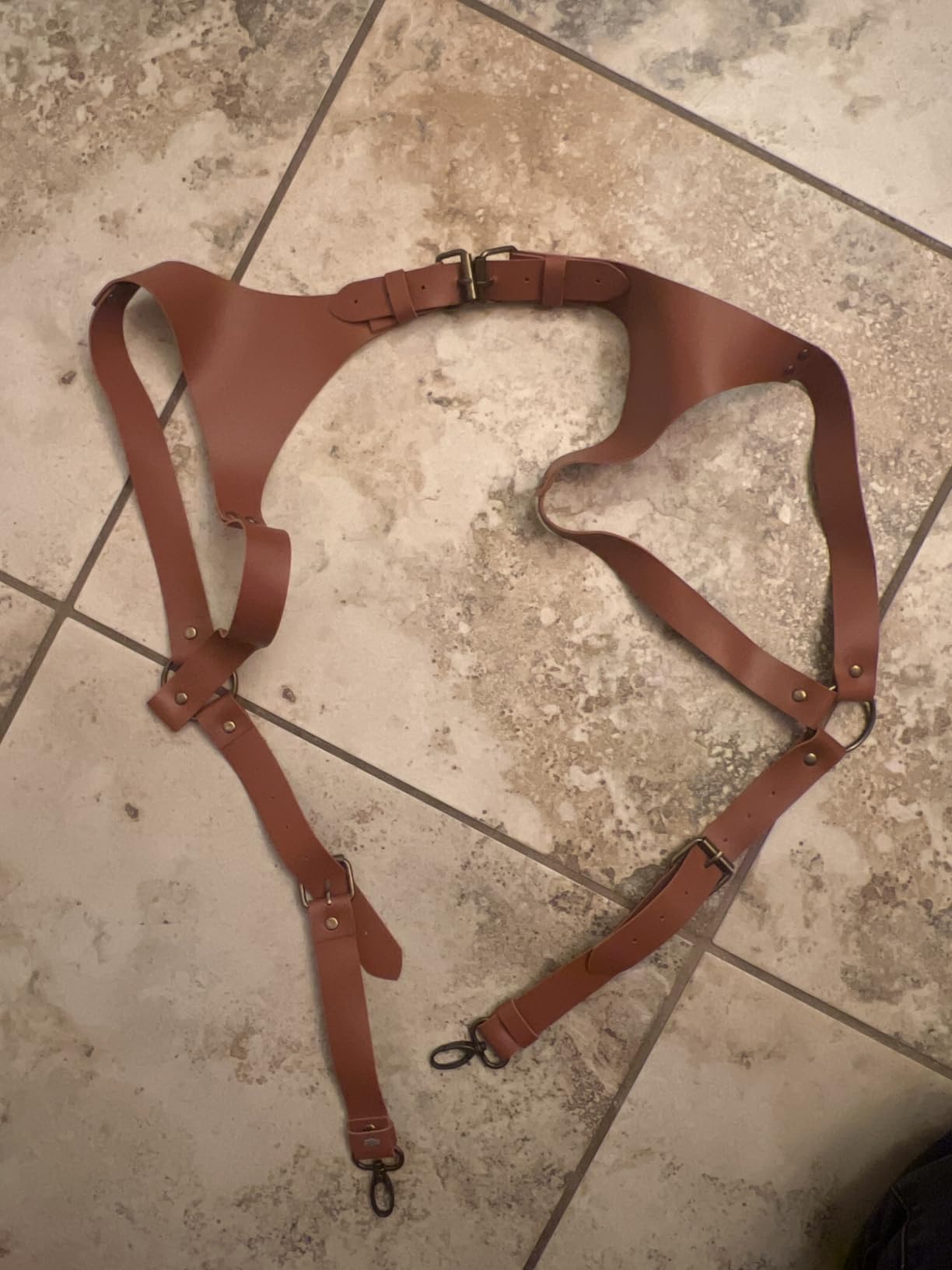Gugxiom Double Camera Strap,Camera Shoulder Strap for Two Cameras,Adjustable Leather Double Camera Harness Brown customer photo 1