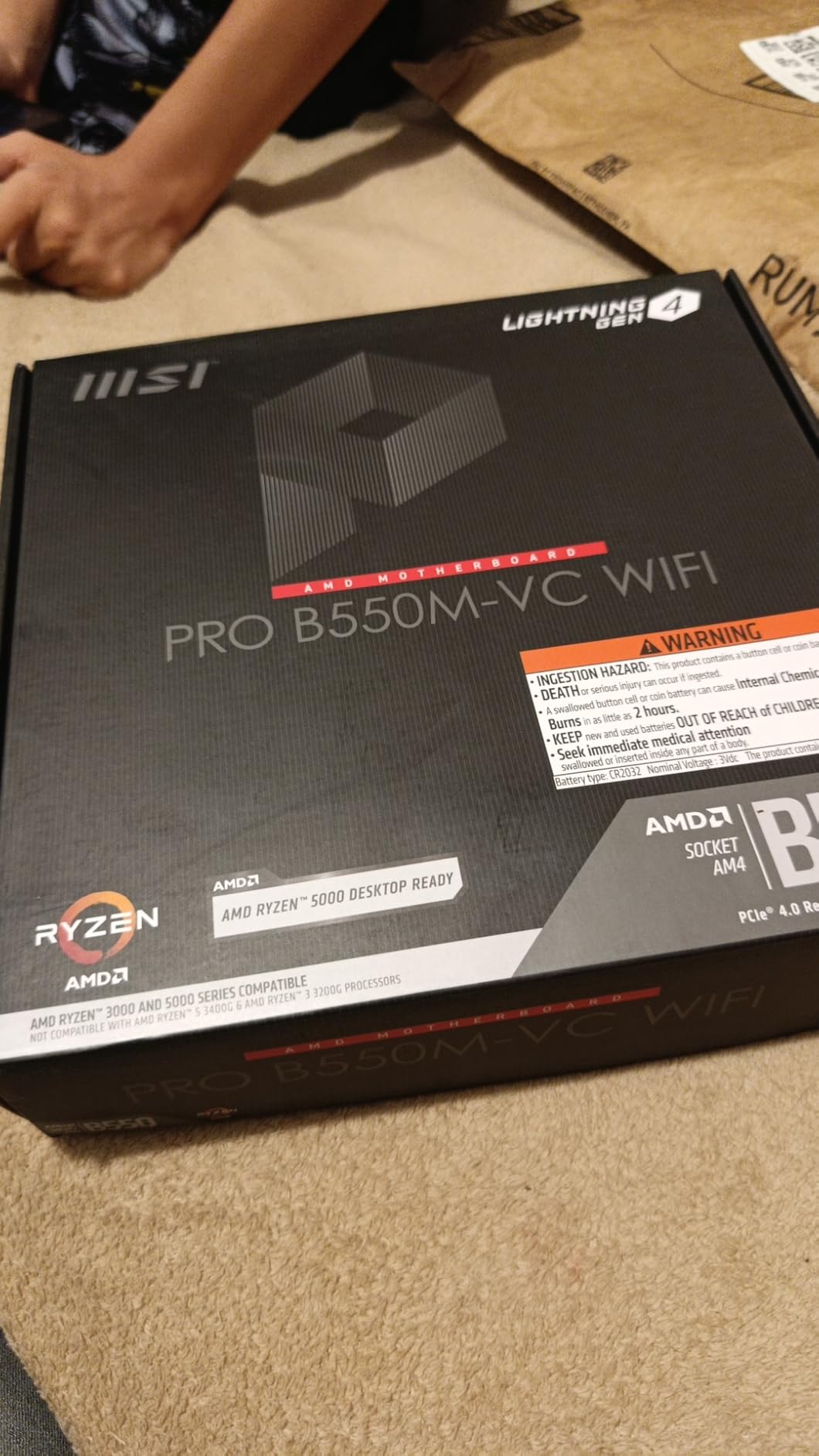 MSI PRO B550M-VC WiFi ProSeries Motherboard (AMD Ryzen 5000 Series, AM4, DDR4, PCIe 4.0, SATA 6Gb/s, M.2, USB 3.2 Gen 2, HDMI/DP, Wi-Fi 6E, Bluetooth 5.2, mATX) customer photo 2