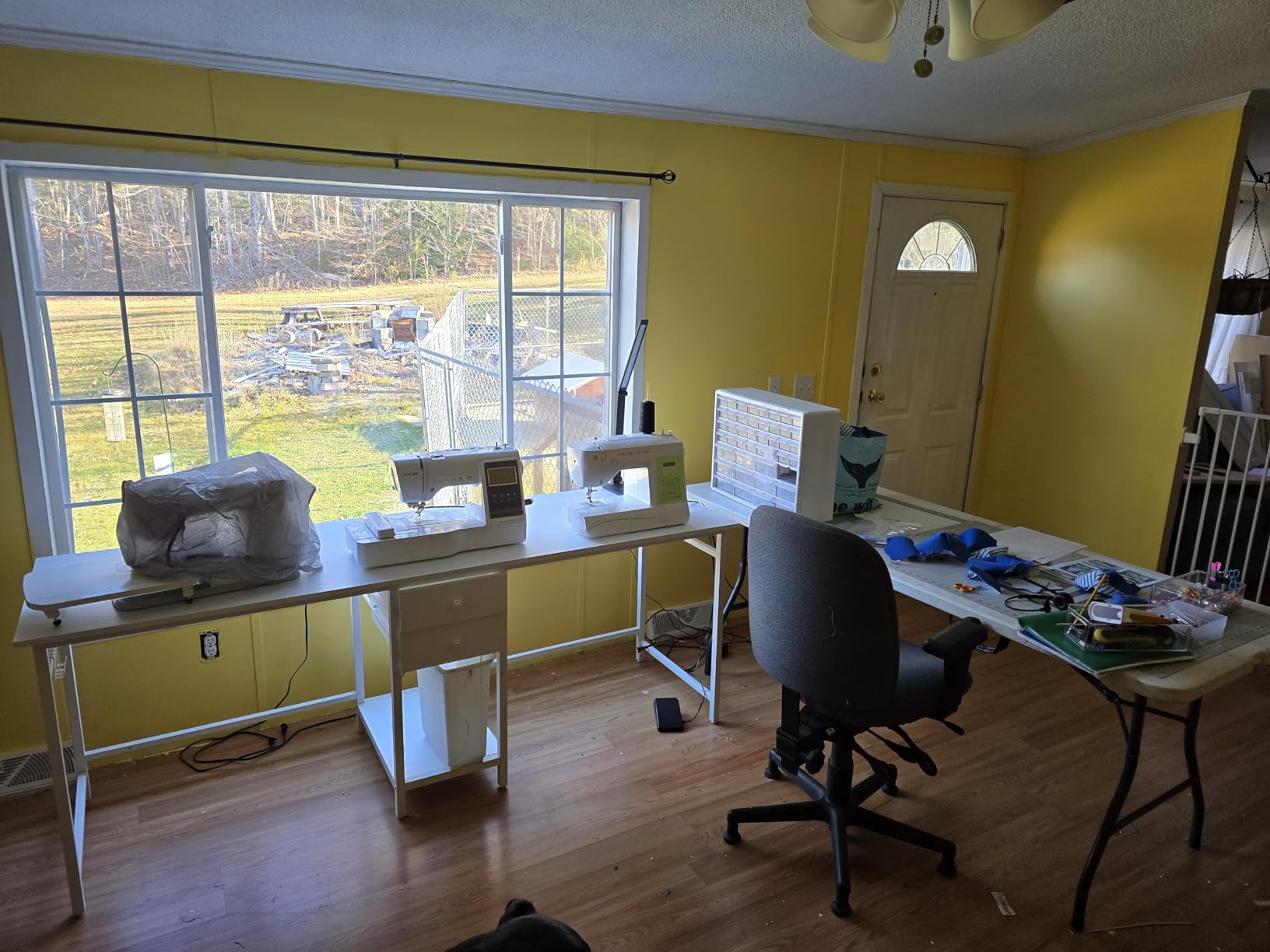 Tribesigns Two Person Desk, 79 Inch Double Desk with 2 Drawers, Large Computer Desk Long Desks with Storage Shelves, Writing Table Study Desk for Home Office, Rustic Brown (NY001) customer photo 1