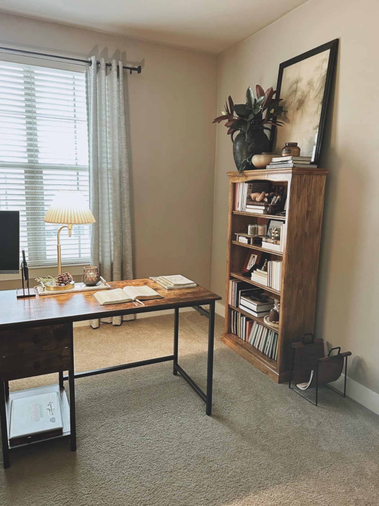 Tribesigns Two Person Desk, 79 Inch Double Desk with 2 Drawers, Large Computer Desk Long Desks with Storage Shelves, Writing Table Study Desk for Home Office, Rustic Brown (NY001) customer photo 2