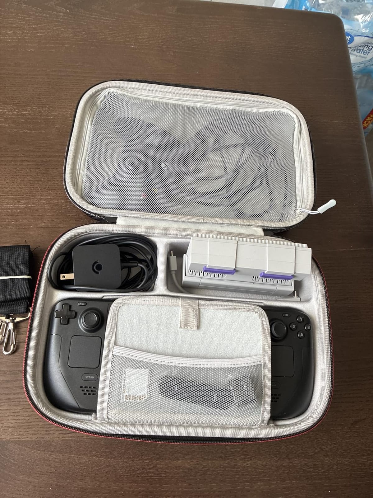Mooroer Steam Deck Case, 2024 Upgrade Steam Deck Carrying Case, Large Capacity Storage, Built-in AC Adapter Charger Storage, Black customer photo 2