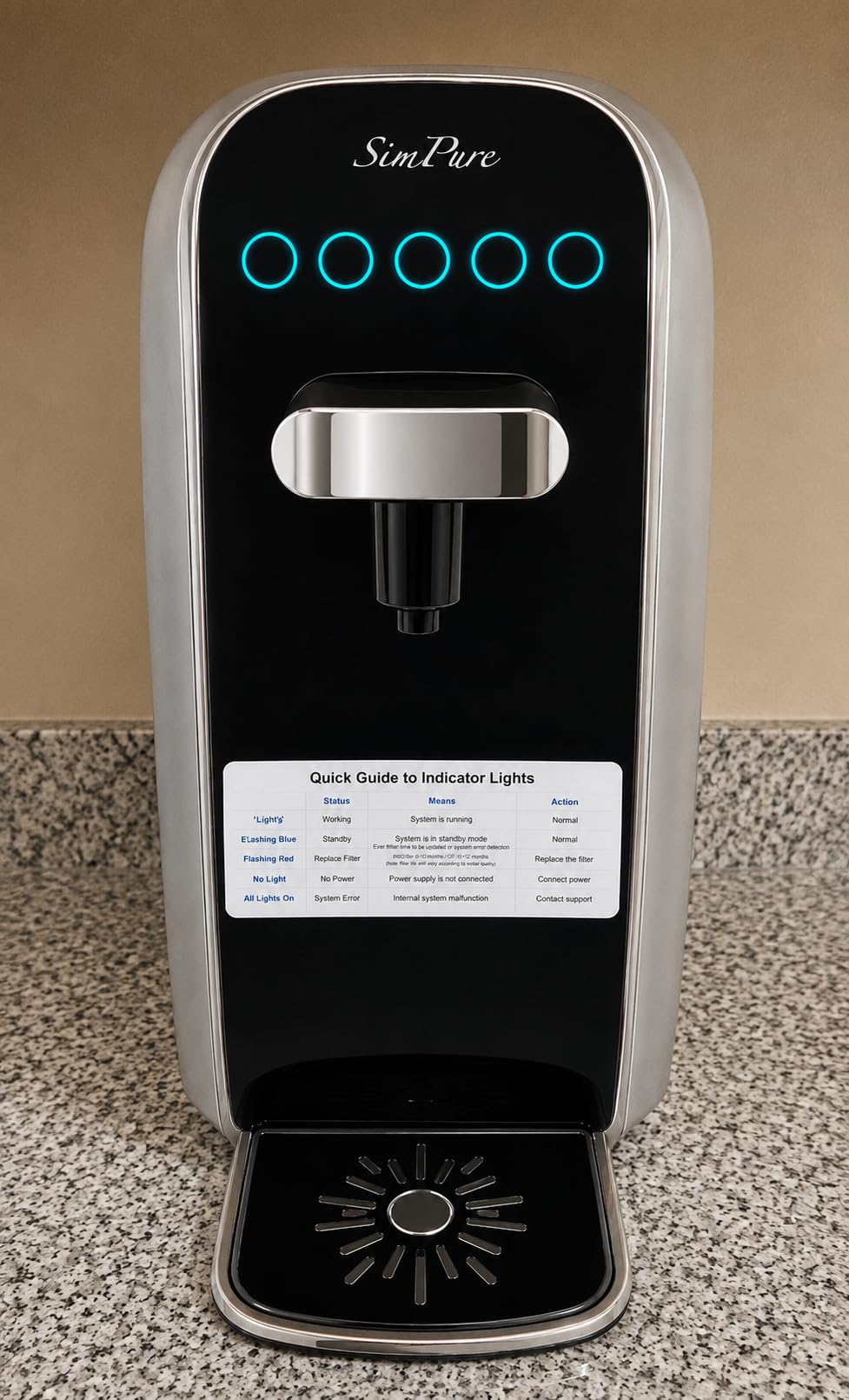 SimPure Y7P-BW UV Countertop Reverse Osmosis Water Filter, 5 Stage RO customer photo 2