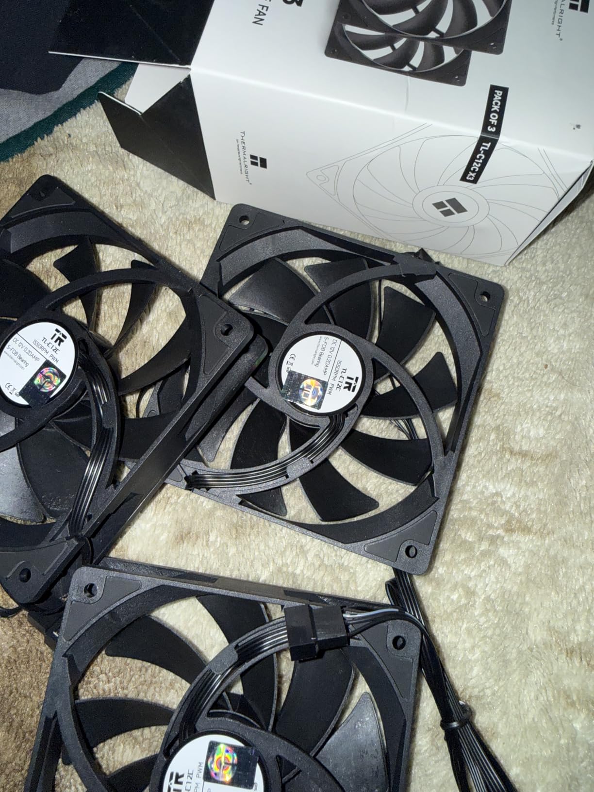 Thermalright TL-C12C X3 CPU Fan 120mm Case Cooler Fan, 4pin PWM Silent Computer Fan with S-FDB Bearing Included, up to 1550RPM Cooling (3 Quantities) customer photo 1