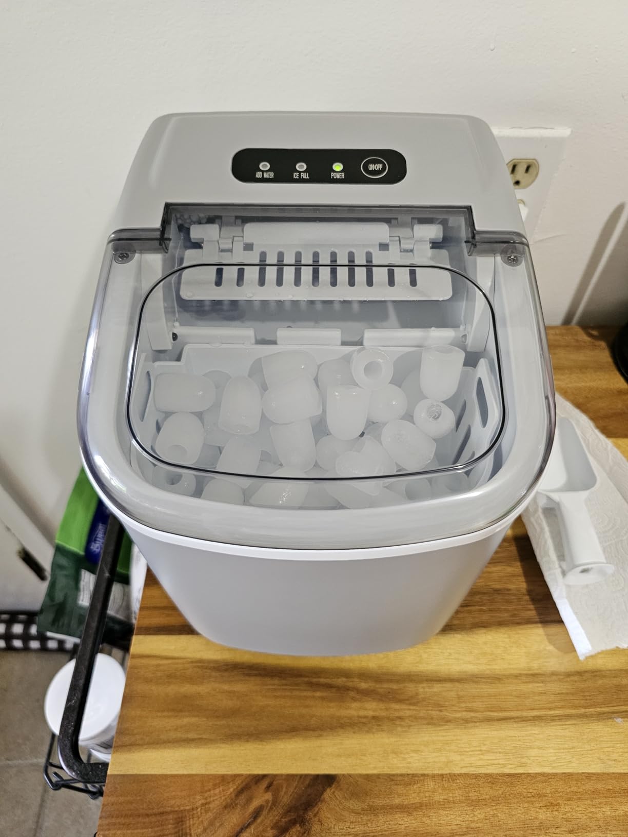 Crzoe Countertop Ice Maker,26Lbs/24H, 2 Sizes of Ice, Self-Cleaning,Grey customer photo 2