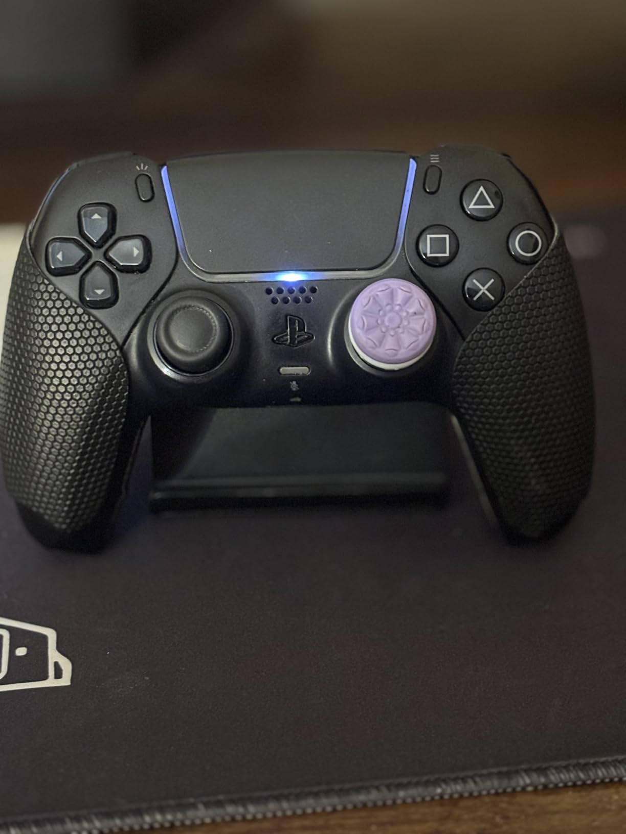 eXtremeRate PlayVital Anti-Skid Sweat-Absorbent Controller Grip for PS5, Professional Textured Soft Rubber Pads Handle Grips - The Cyber Moon customer photo 1