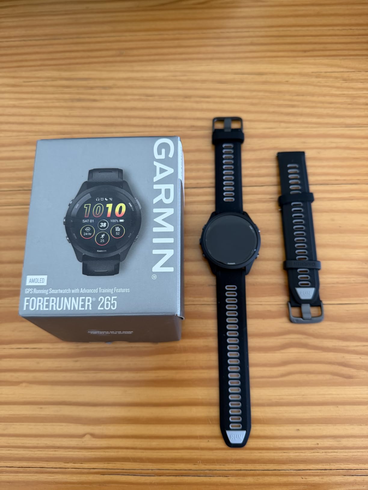 Garmin Forerunner 265, Running Smartwatch, 46mm, Black/Powder Gray | Advanced Training Metrics & Recovery Insights, Music On Your Wrist, Garmin Coach, Daily Suggested Workouts customer photo 1