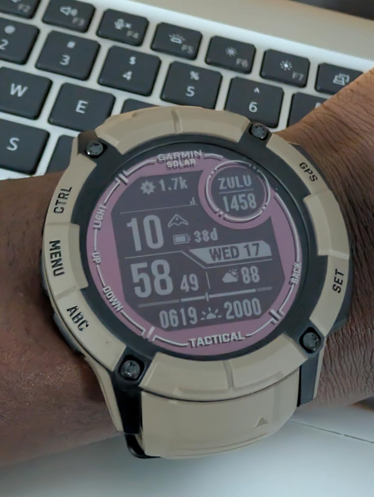 Garmin Instinct 2X Solar - Tactical Edition, Rugged GPS Smartwatch, Built-in Flashlight, Ballistics Calculator, Solar Charging Capability, Coyote Tan customer photo 2