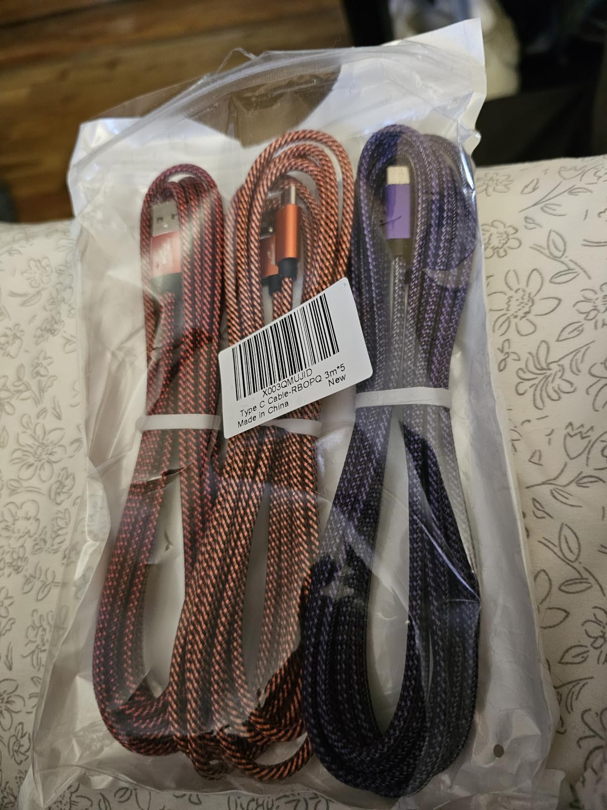 Teyssor USB C Cable 10FT 5-Pack Nylon Braided USB A to Type C Fast Charging Cord Compatible with Samsung Galaxy S24 S23 S22, Note 20 10 9 8, Moto G7 G8 customer photo 1