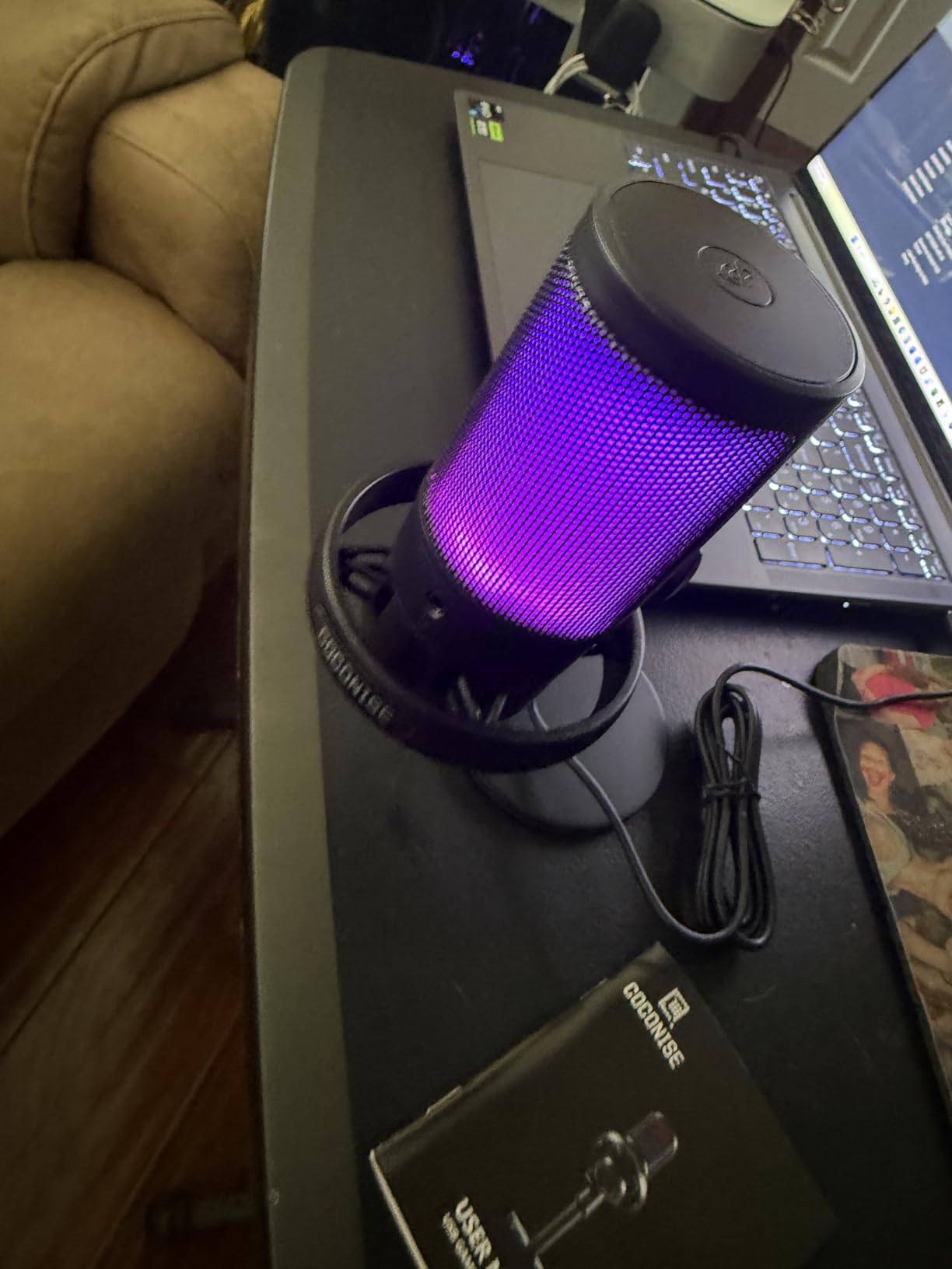 Gaming Microphone for PC: USB Mic for Podcasts Videos & Streaming - Condenser Mic with Quick Mute & Pop Filter - RGB Microphone Gift for Gamer boys - Compatible with PS4/5 & Computer & Laptop customer photo 2