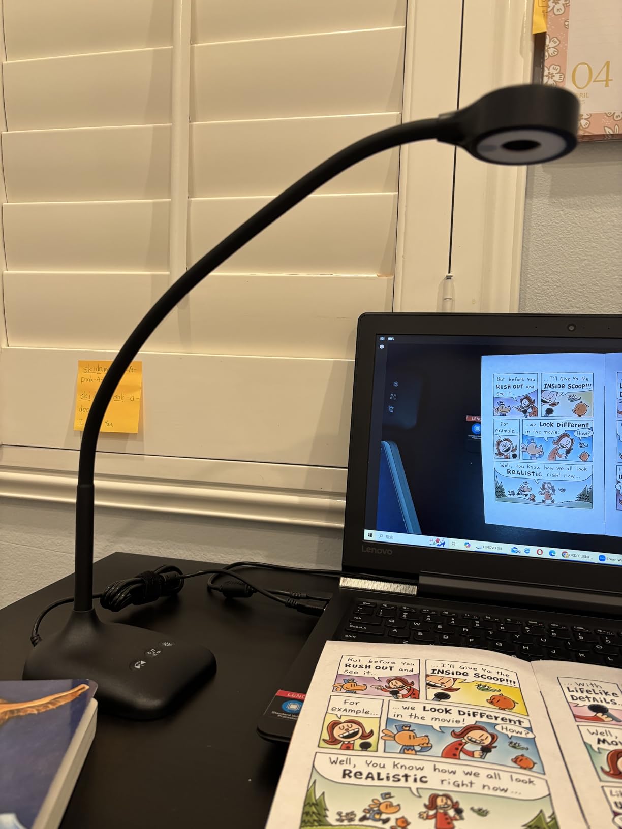 Document Camera for Teachers, Webcam and Overhead Camera for Classroom with Mic, LED Lights, Image Invert, Fold for Mac OS, Windows, Zoom, OBS Work with Distance Learning/Teaching, Live Demo customer photo 2