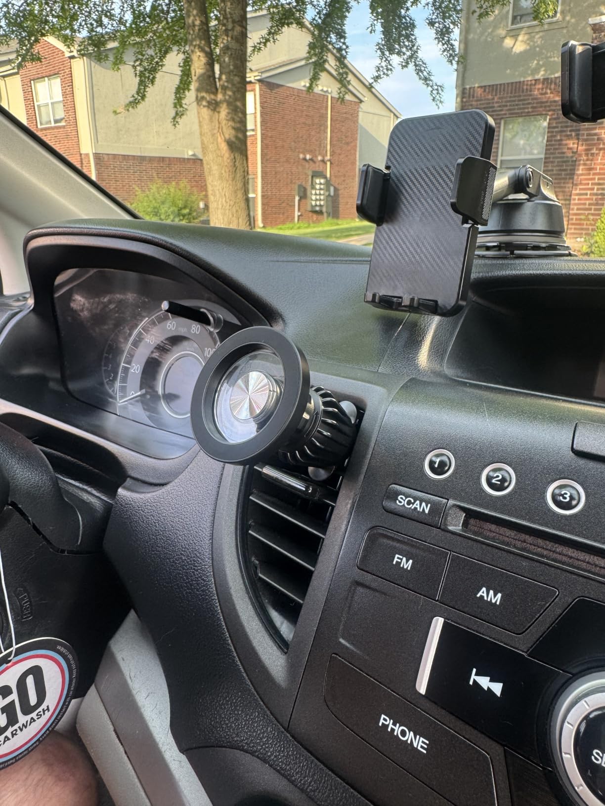for iPhone Magsafe car Mount【20 Strong Magnets】Magnetic Phone Holder for Car Dashboard【360° Rotation】Hands Free Car Phone Holder Mount Dash Fit iPhone 15 14 13 12 Pro Max Plus MagSafe Car Accessories customer photo 2